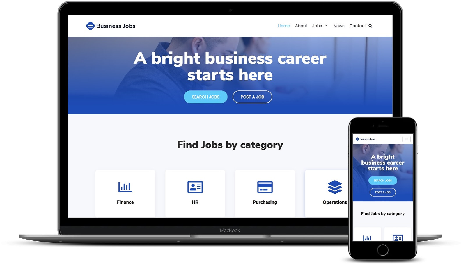 Job listing WordPress template built with Elementor and Neve