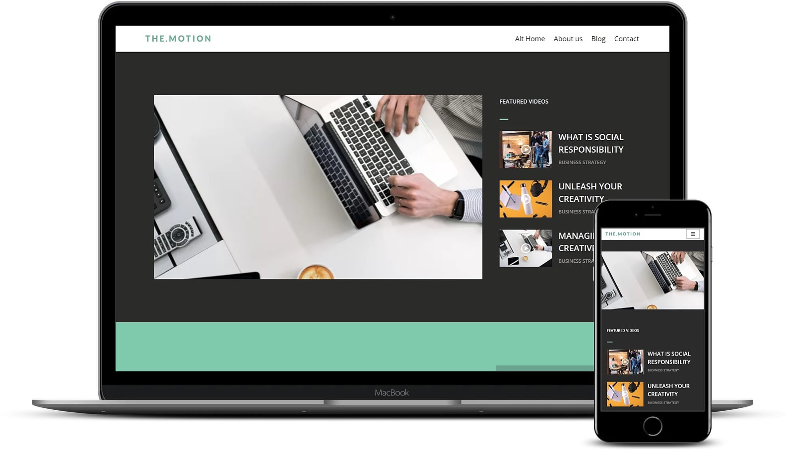 The video blog Elementor templates on desktop and mobile