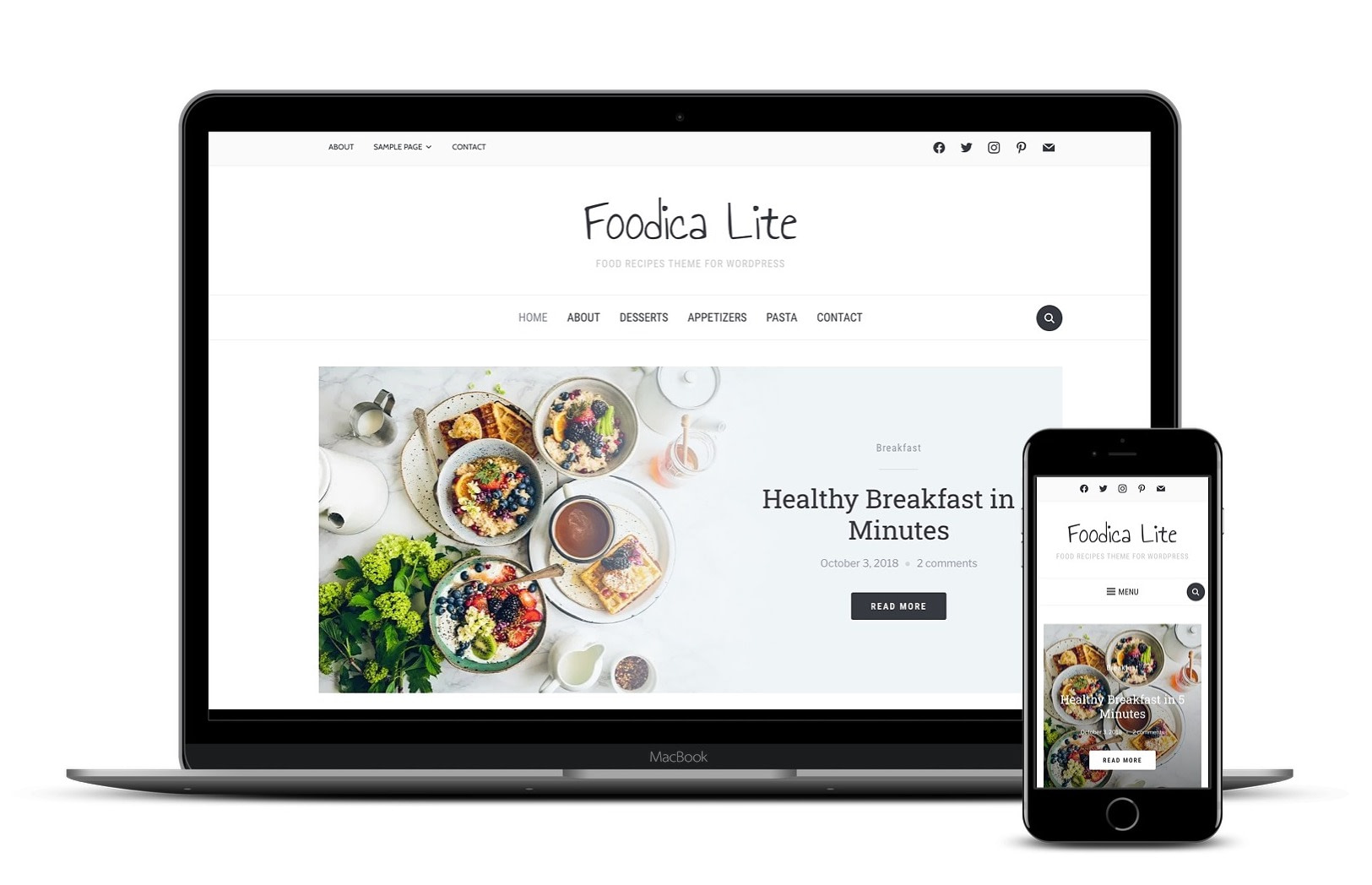 Foodica is a free WordPress theme