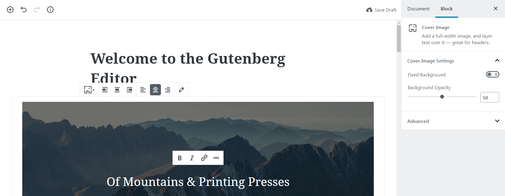 Cài đặt khối hình ảnh Gutenberg.