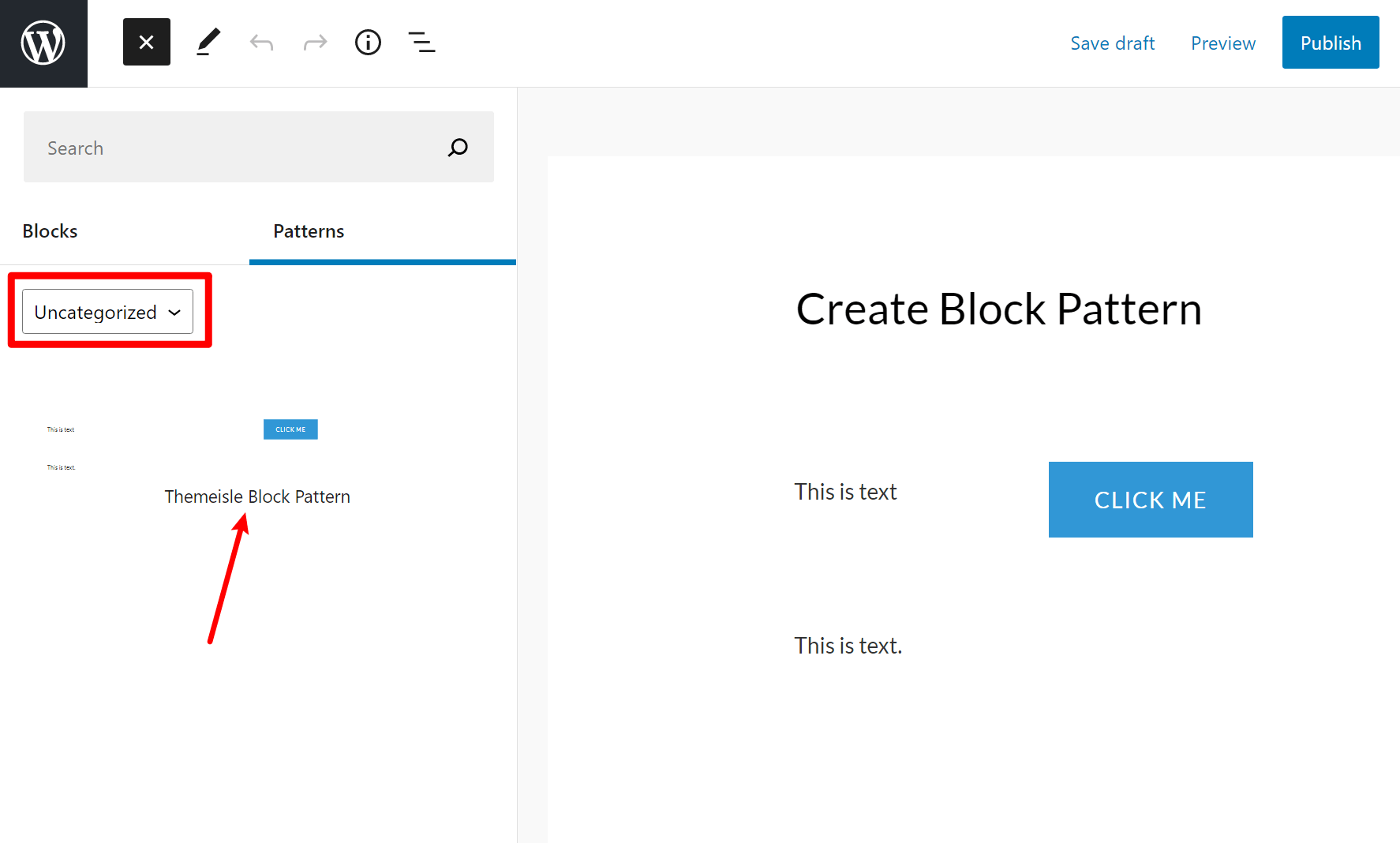 Insert your own block pattern