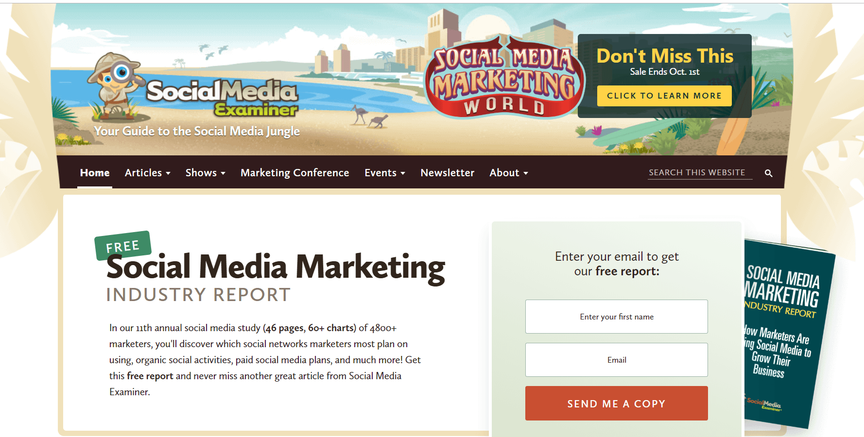 Illustrations are one of the best web design ideas when used like the Social Media Examiner branding