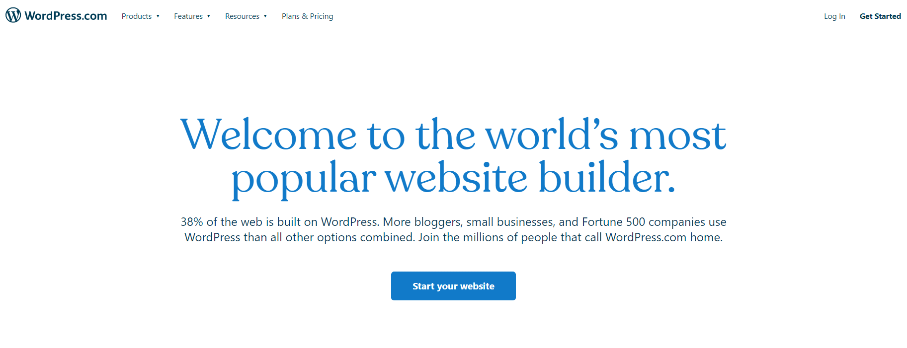 Wordpress.com website builder.