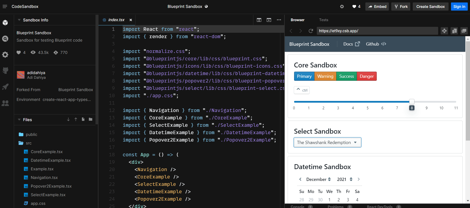 Blueprint UI là một trong những framework React UI tốt nhất cho WordPress. 