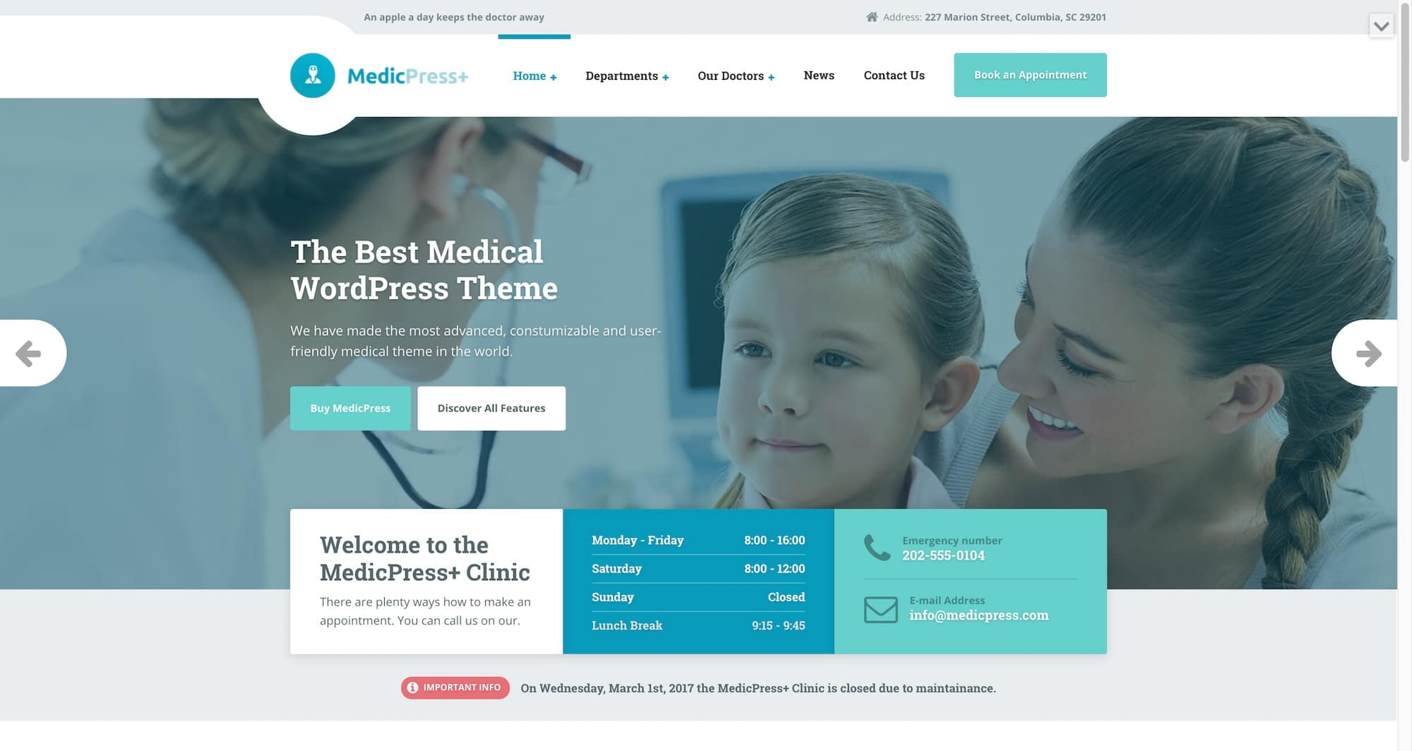 MedicPress WordPress theme