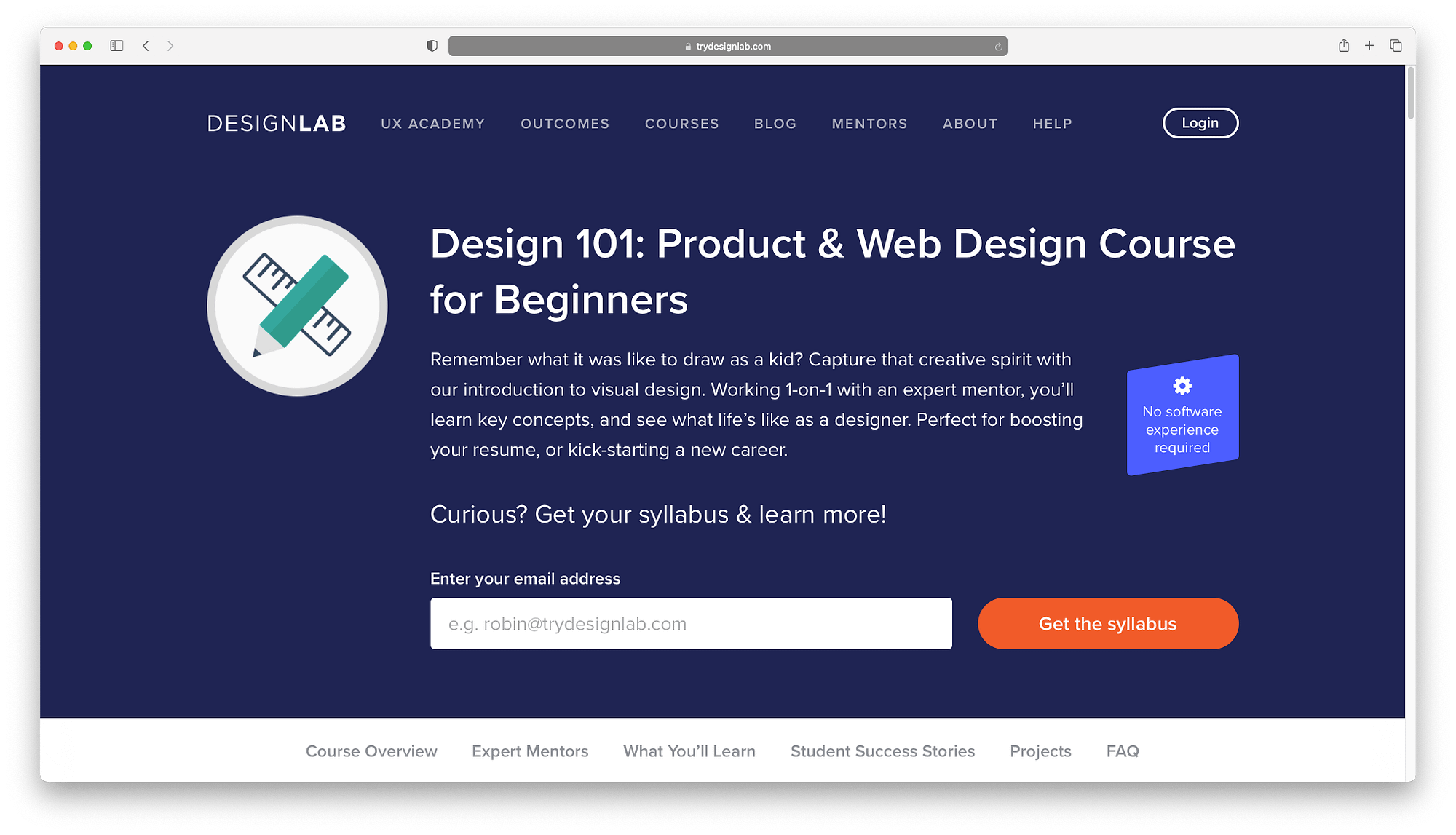 Learn web design online with tis beginner's course from DesignLab
