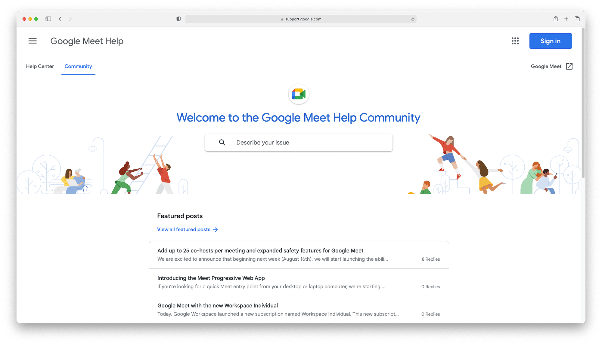 Trung tâm cộng đồng Google Meet