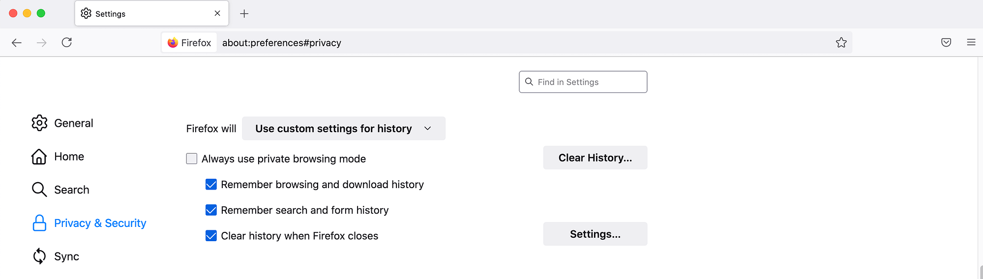 How to clear cache automatically, using Firefox's custom settings.