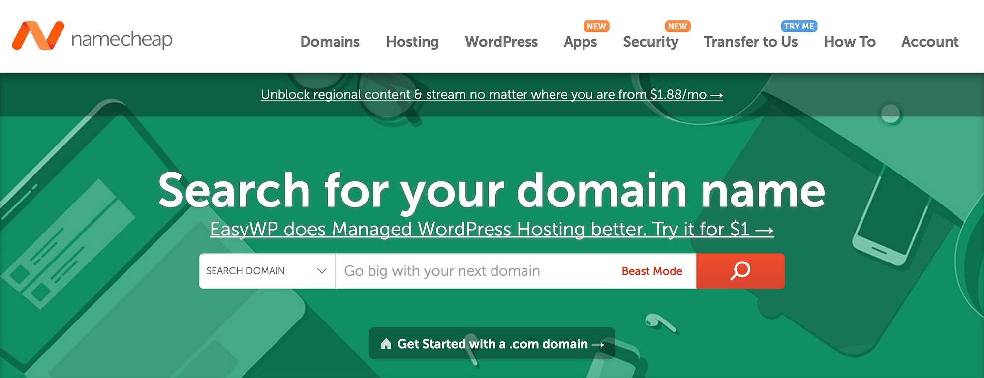 Namecheap is one of the best services to register a domain name