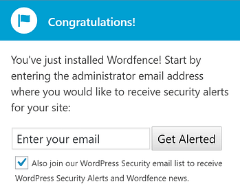 The Wordfence Security email notification.