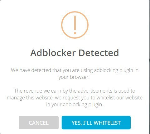 simple adblock notice