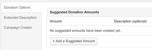 The donation option settings.