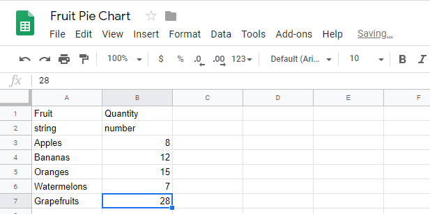 Adding strings to our Google spreadsheet.