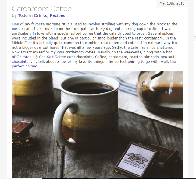 Sponsored Links - Cardamom Coffee Article Snapshot
