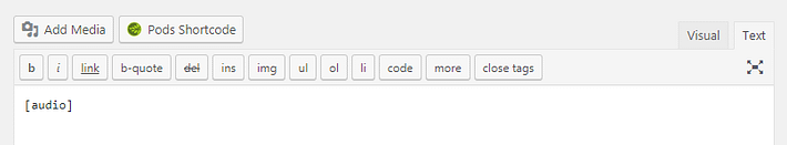 یک کد کوتاه صوتی در یک پست وردپرس.
