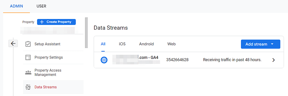 Data Streams in GA4