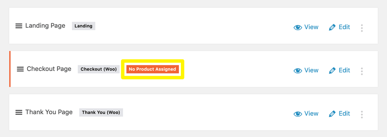 checkout no product assigned