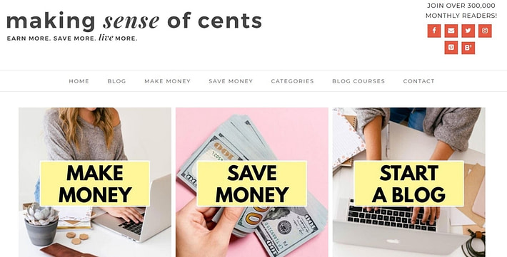Making Sense of Cents es un blog sobre cómo ganar dinero en línea, que es uno de los nichos de blogs más rentables que vale la pena explorar en 2022.