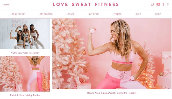 El blog Love Sweat Fitness se encuentra en uno de los nichos de blogs más rentables;  aptitud física