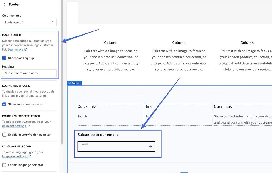 form for Shopify email marketing