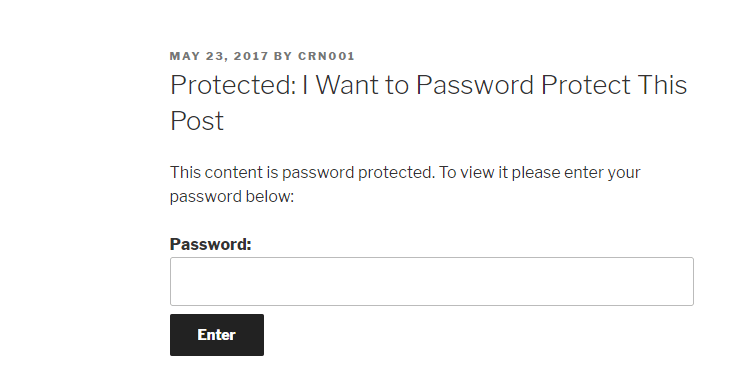 what password protected post looks like