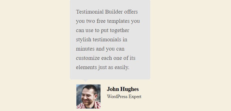 An example of Testimonial Builder, one of the WordPress plugins for testimonials