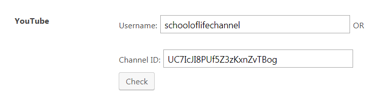 Entering your username into the YourChannel plugin.