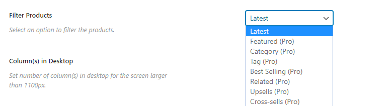Choosing what products to display within your slider.