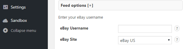 Entering your eBay username.