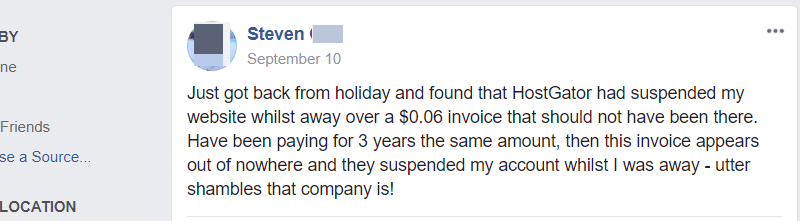 another hostgator facebook review
