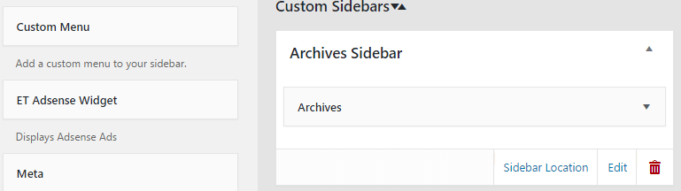 Finding the sidebar location option.