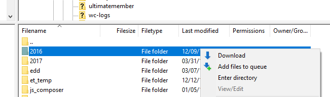 Downloading files via FTP.