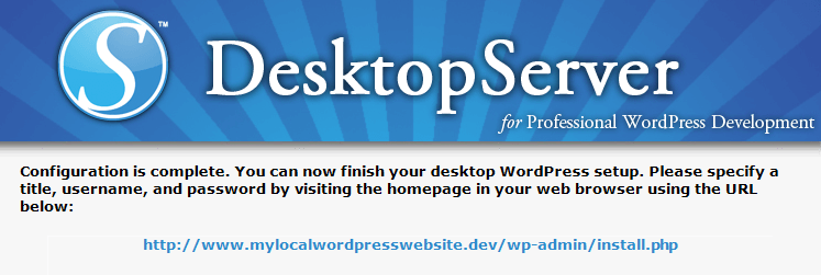 A link to install WordPress on your new site.