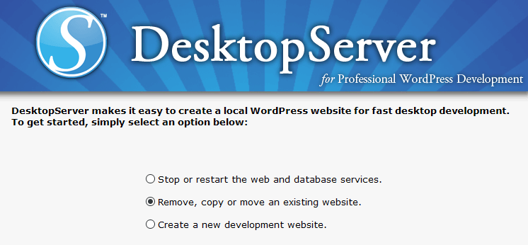 Removing or copying a local WordPress website.
