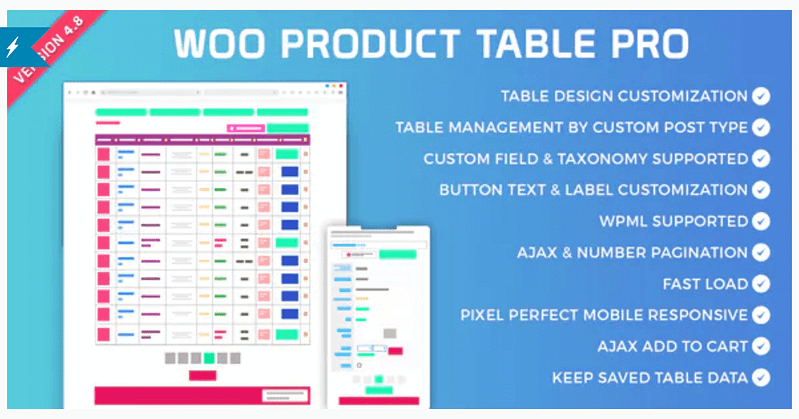 Plugin Woo Product Table Pro.
