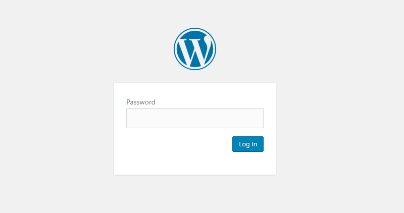 WordPress password entry
