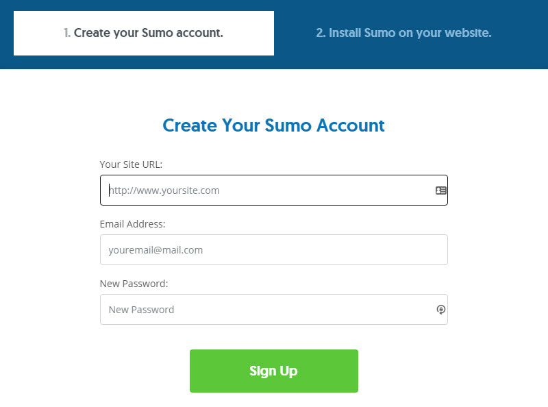 Exit intent pop-ups in WordPress: Create a Sumo Account