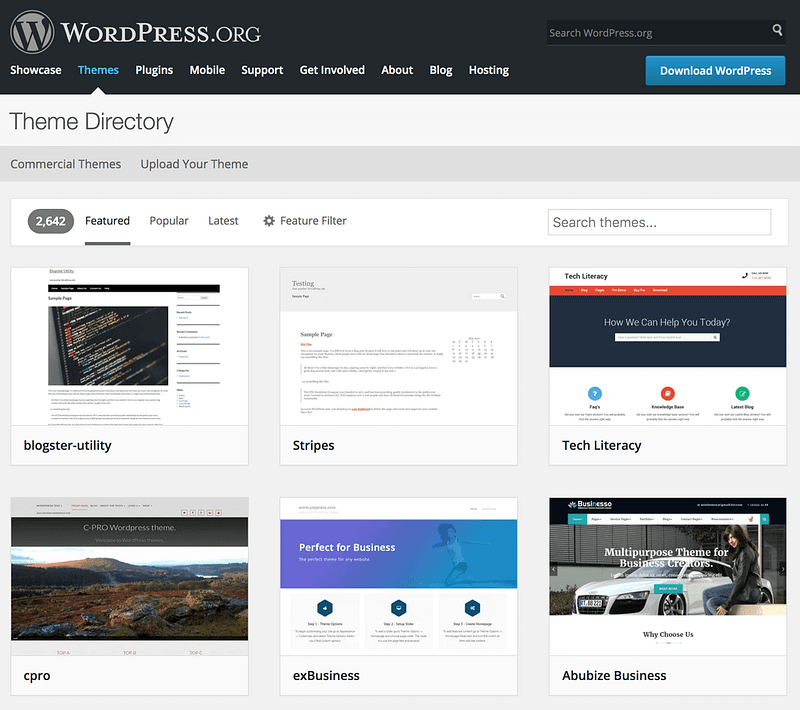 The WordPress.org Theme Directory.