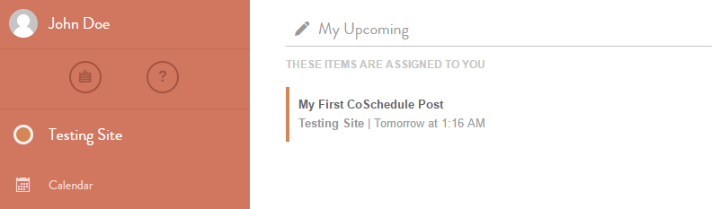 A screenshot from the CoSchedule web app.