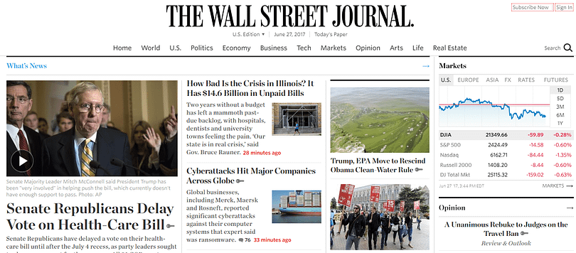 The Wall Street Journal's Font Combinations