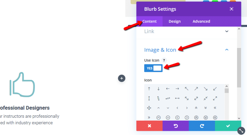 adding icon to divi blurb module
