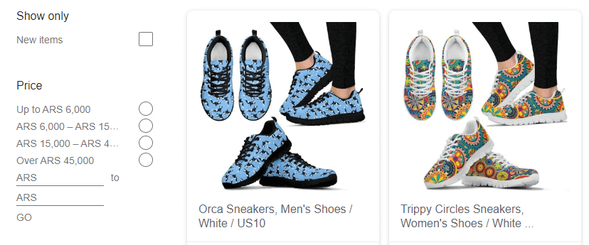 The Shopping tab.