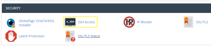 Using cPanel to set up SSH access to your server.