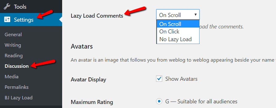lazy load wordpress comments
