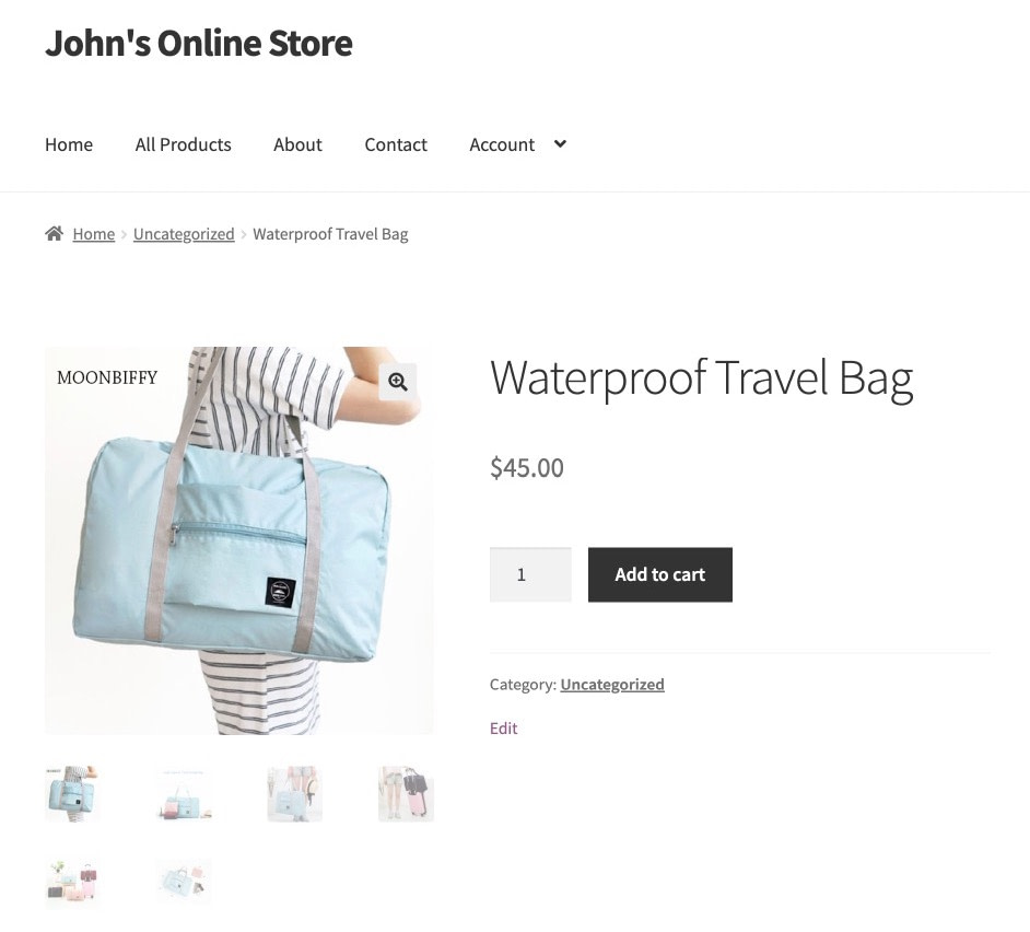 view the imported product on the frontend - dropship with WordPress