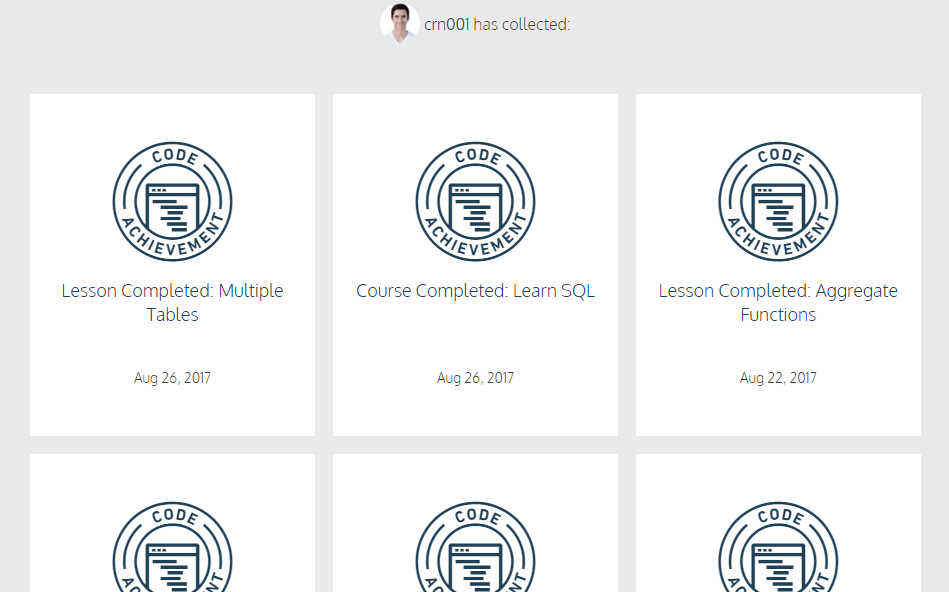 an example of codecademy badges