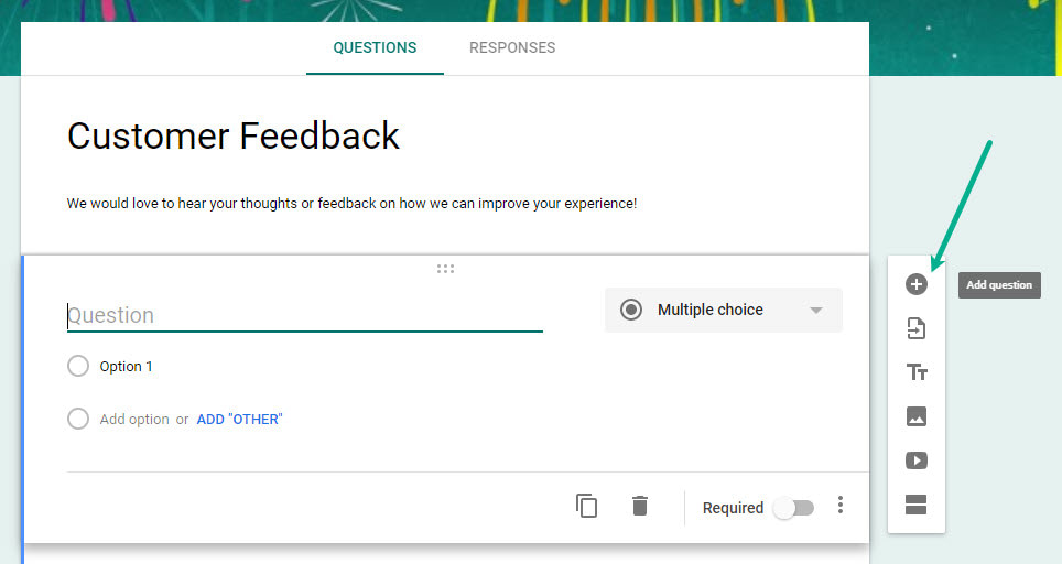 Adding a new field to Google Forms