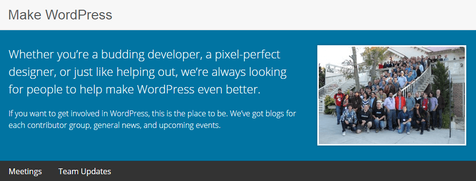 The Make WordPress community website.