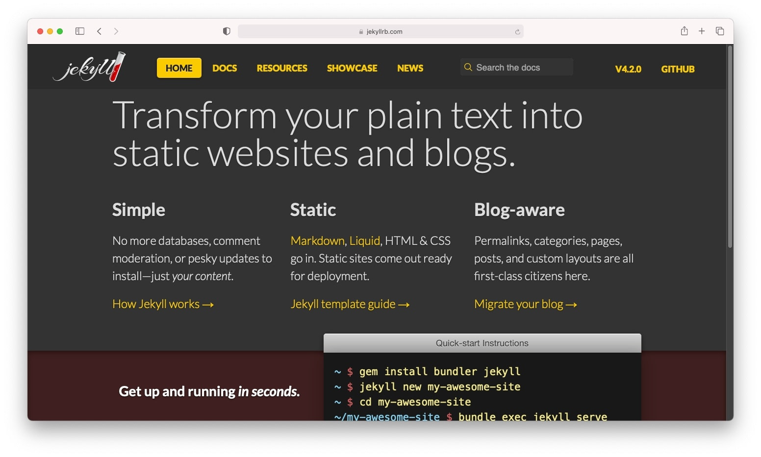 Jekyll, an open-source WordPress to HTML converter.