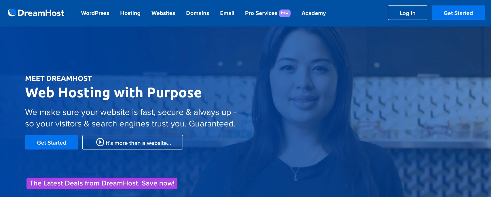 The DreamHost homepage.